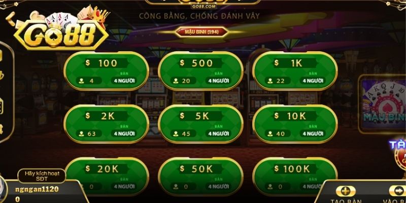 Đôi nét về game Mậu Binh GO88